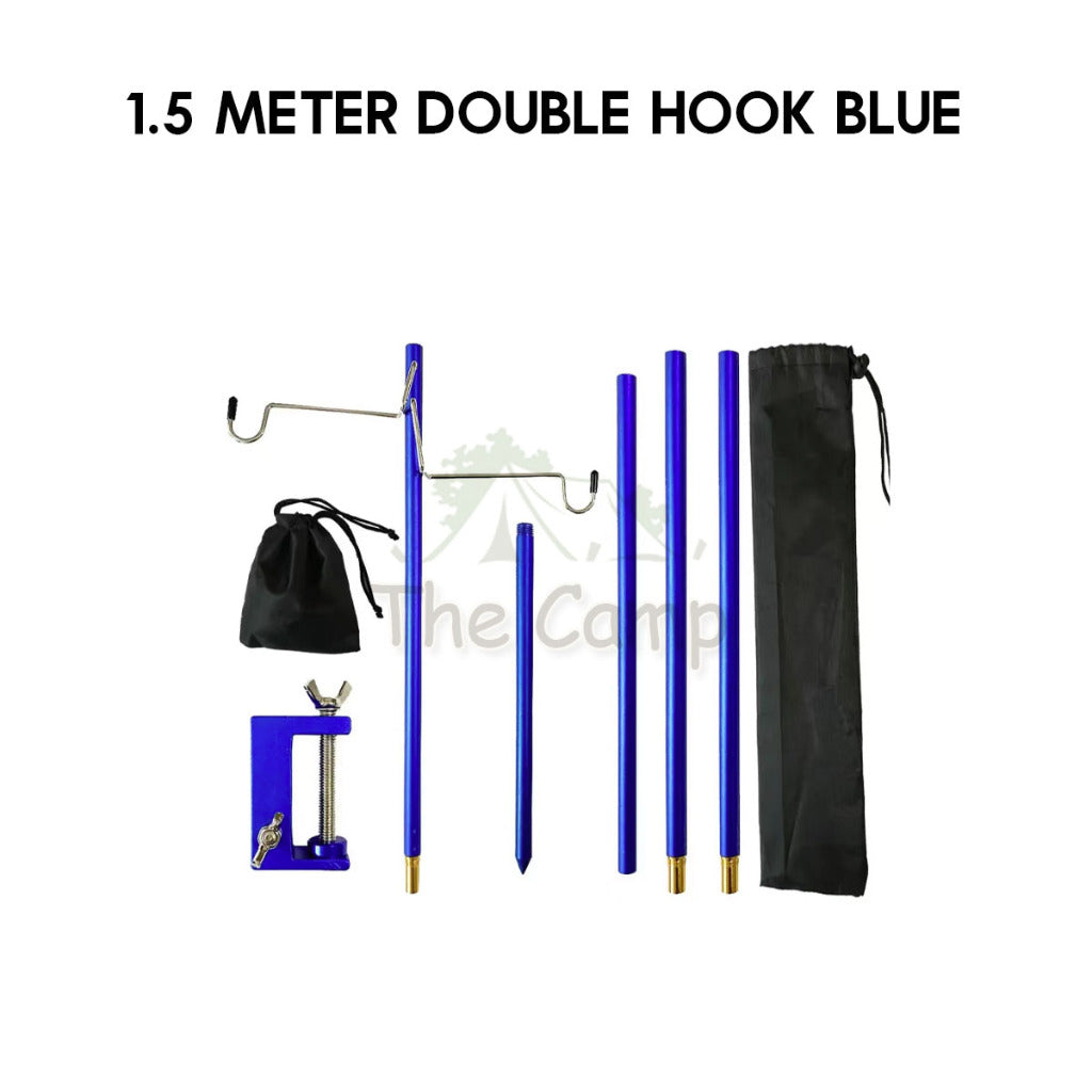 Camping Lamp Pole 1.2m / 1.5m Single / Double Light Hanger Rod Adjustable Lantern Stand Outdoor Spider Tray Top Panel