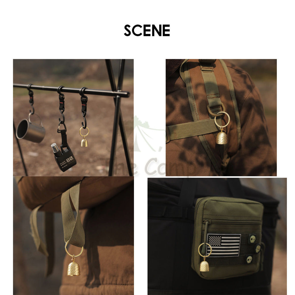 Outdoor Camping Hanging Bell Ornaments Wind Chime Peaceful Ambient Ring Hook Atmosphere Decoration Keychain