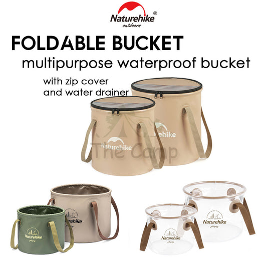 Naturehike Camping Foldable Bucket Portable Waterproof Round 10L 20L Water Transparent Container CNK2350CF010