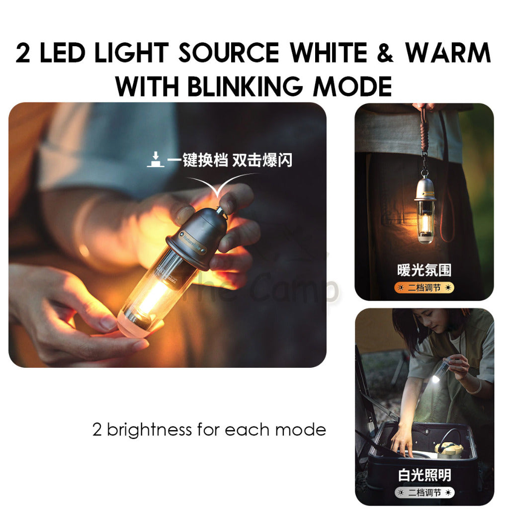 Naturehike Lanyard Vintage Light Retro Lamp IPX4 Outdoor Camping LED Lantern Black Warm White Hanging Strap CNK2350ZM010