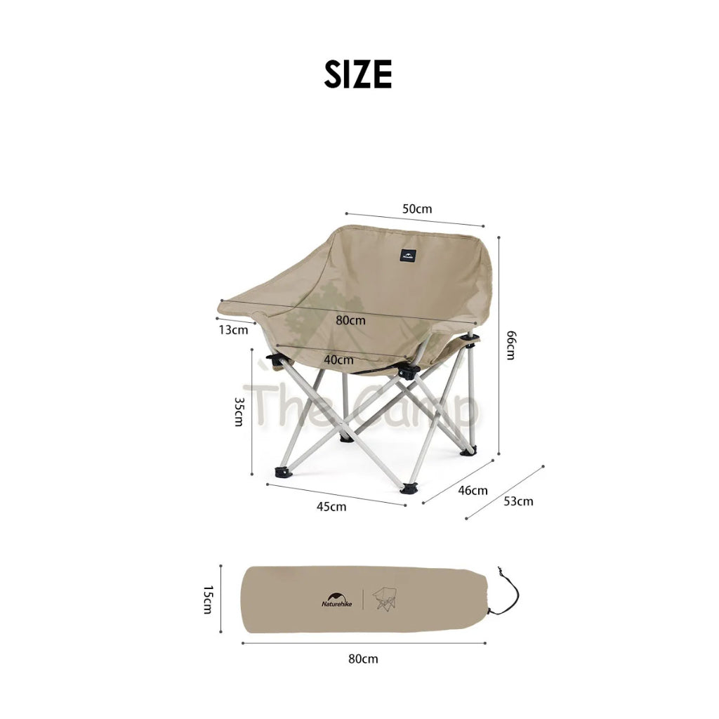 Naturehike Armrest Folding Chair Outdoor Camping Widened Armchair with Handle Moon Kermit Reclining CNH23JU13002