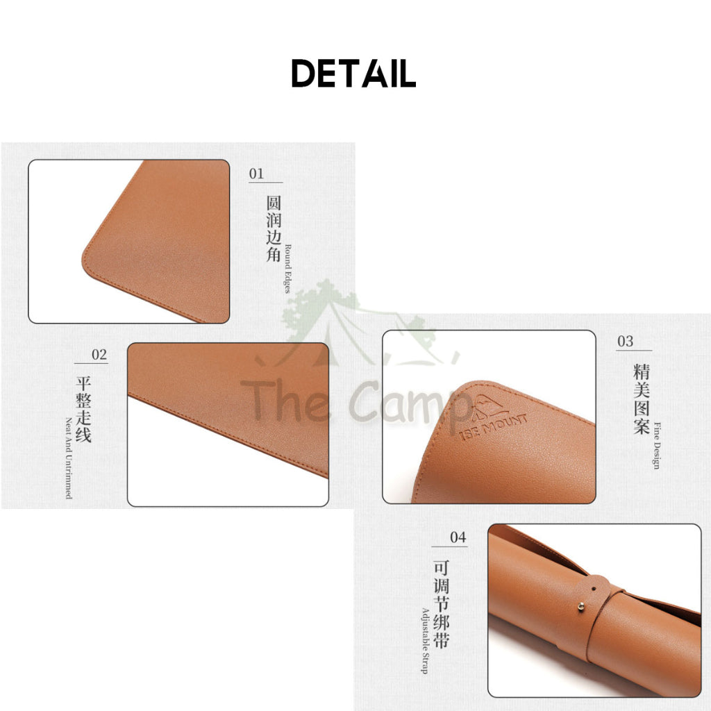 PU Leather Table Mat Anti Scratch Dirt Waterproof Box Mat Camping Outdoor Protector Eggroll Tableware Aluminium Wood