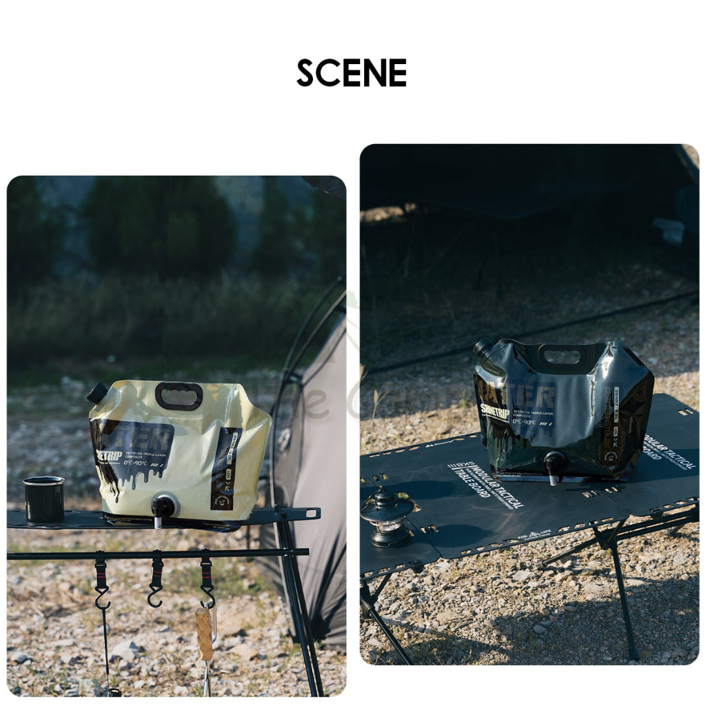 Shinetrip Foldable Water Bag Bucket 8L Food Grade PE Black Khaki Camping Outdoor Picnic Water Tank