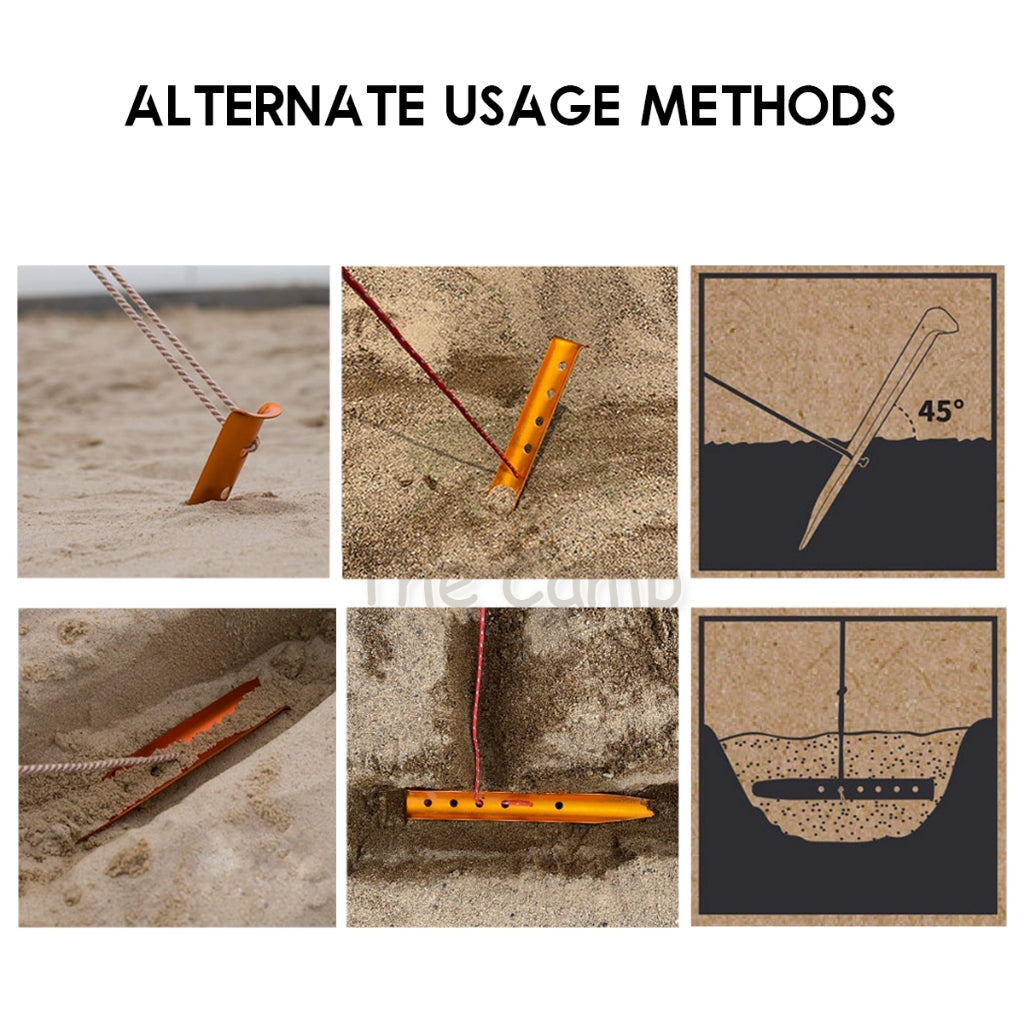 31cm Sand Pegs Aluminium Alloy Beach Stake Nail Anchor Outdoor Camping Stake Kit Sandy Terrain Snow Pasak Pasir Pantai