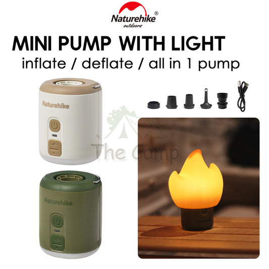Naturehike Mini Air Pump with Light Outdoor Camping Inflatable Mattress Bed Pump Pillow Tent Lamp CNK2300DQ022