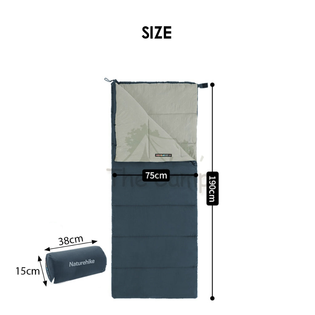 Naturehike F150 Sleeping Bag Outdoor Camping Malaysia Weather 1KG Envelope Joinable Cotton Ultralight Black NH22MSD05