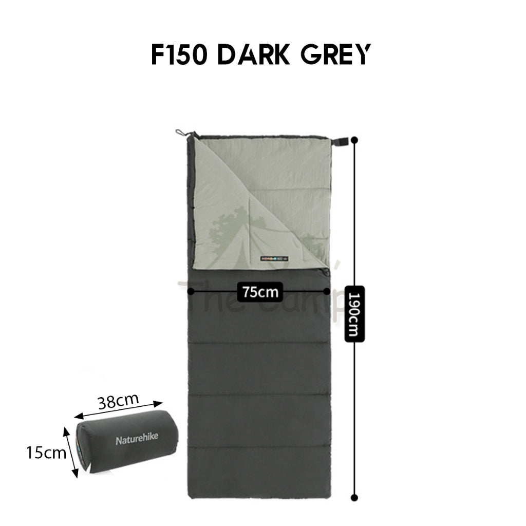 Naturehike F150 Sleeping Bag Outdoor Camping Malaysia Weather 1KG Envelope Joinable Cotton Ultralight Black NH22MSD05
