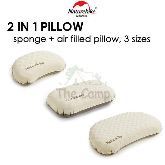 Naturehike 2 in 1 Sponge + Air 3D Pillow Adjustable Height Travel Outdoor Camping Neck Sleeping Bag Bed CNK2300DZ024