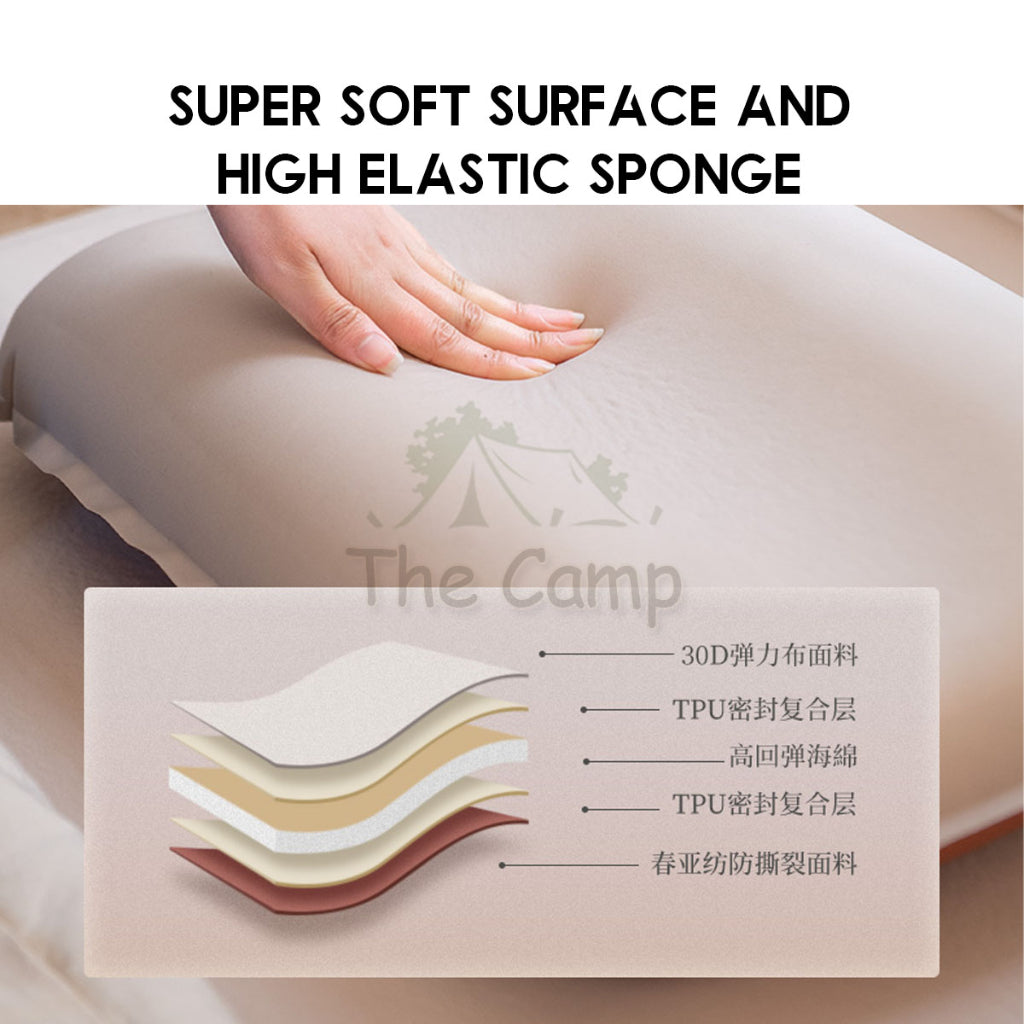 Naturehike 3D Automatic Inflatable Sponge Pillow Camping Silent Soundless Auto Inflate Travel Air Bed NH21ZT001