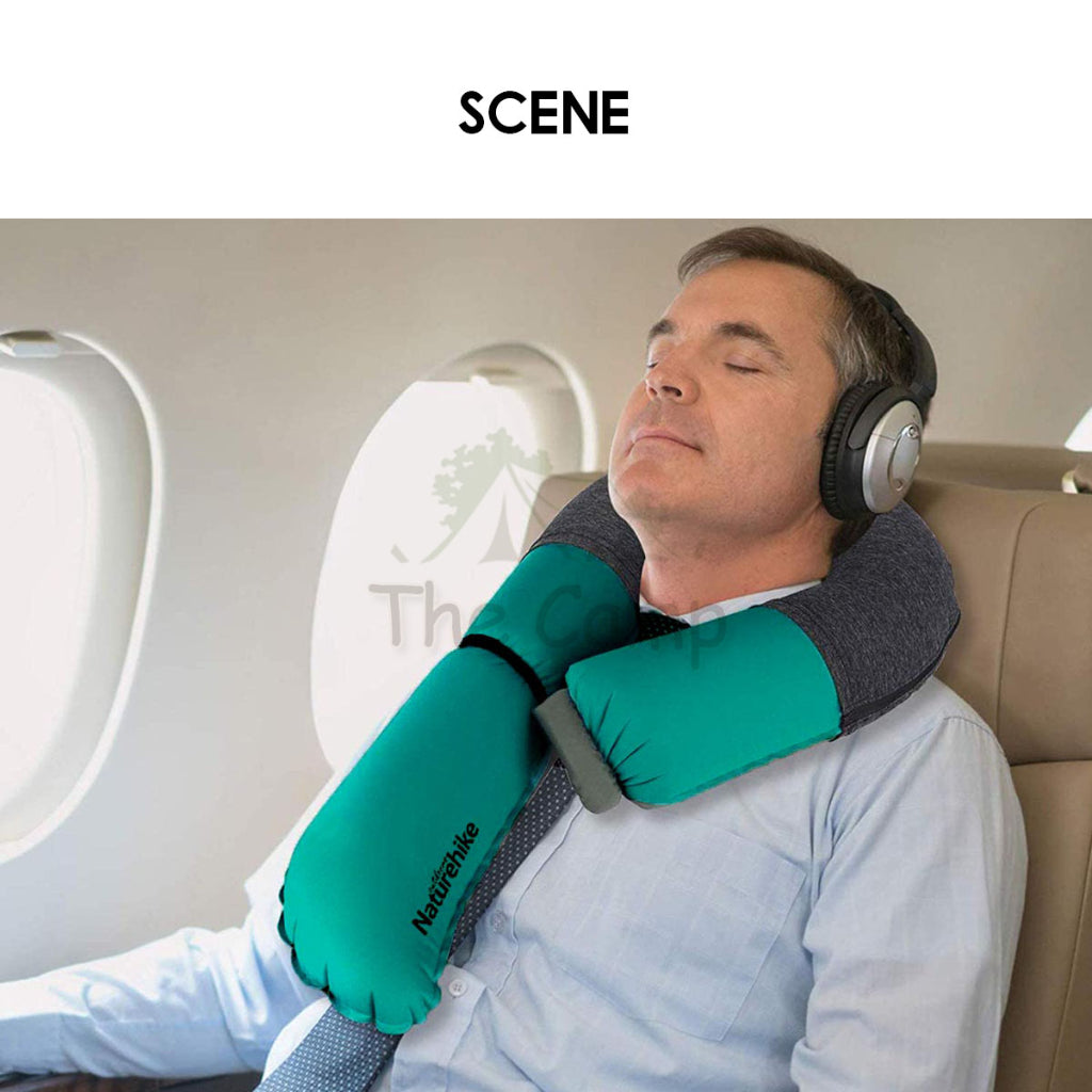 Naturehike U Shape Inflatable Travel Pillow Long Neck Multifunction Air Pillow Bolster Eye Mask Phone Holder NH20ZT004