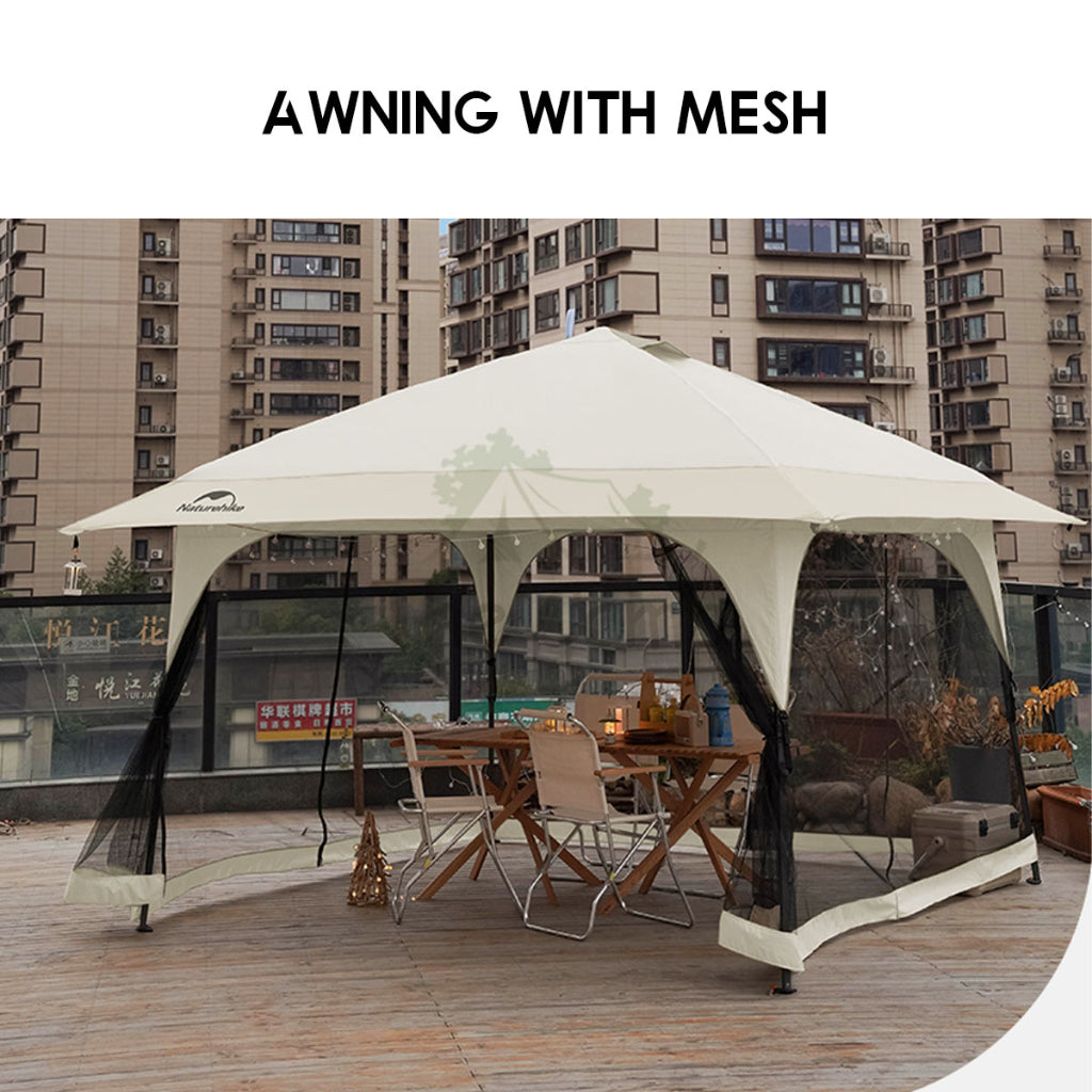 Naturehike Quick Opening Canopy with Mesh Outdoor Camping Event Automatic Awning Shelter Dome Tent Sunshade CNK2300ZP015