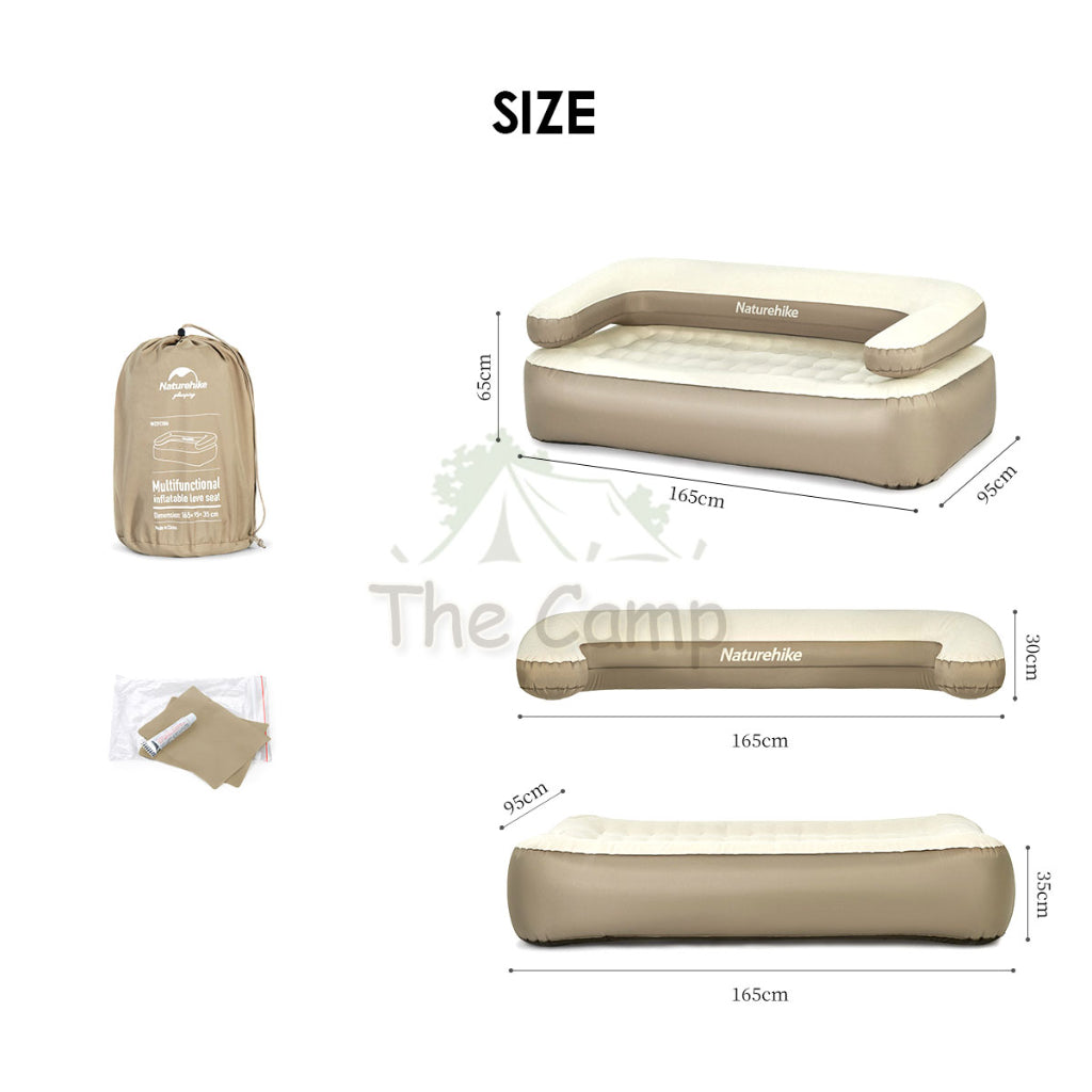 Naturehike 2 In 1 Inflatable Sofa & Bed TPU Outdoor Camping Portable 35CM Thickened Double Single Bed Mattress NH22FCD06