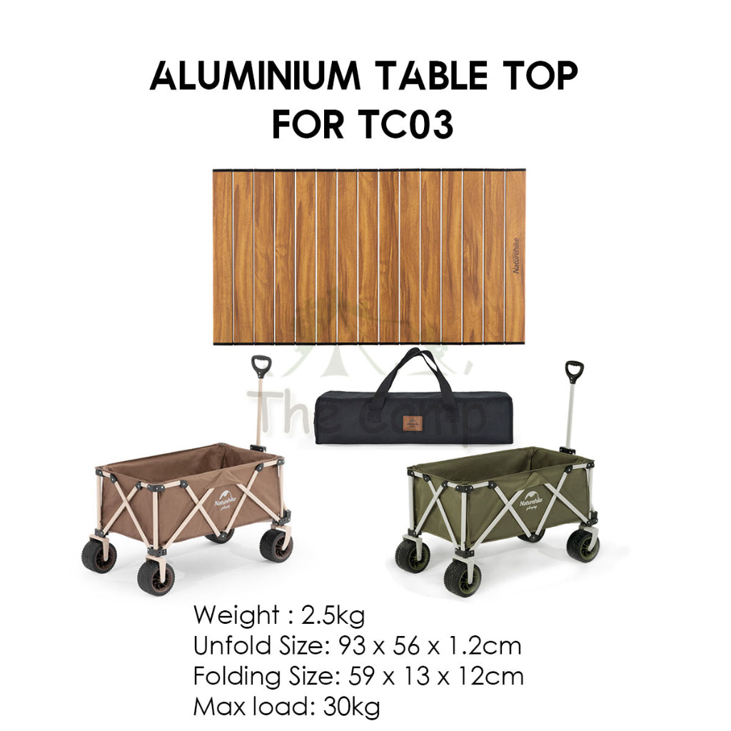 Naturehike Wagon Trolley Table Top Aluminum Alloy Wood Grain Design For TC02 TC03 TC07 Normal Camping
