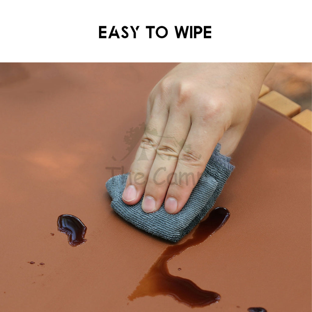 PU Leather Table Mat Anti Scratch Dirt Waterproof Box Mat Camping Outdoor Protector Eggroll Tableware Aluminium Wood