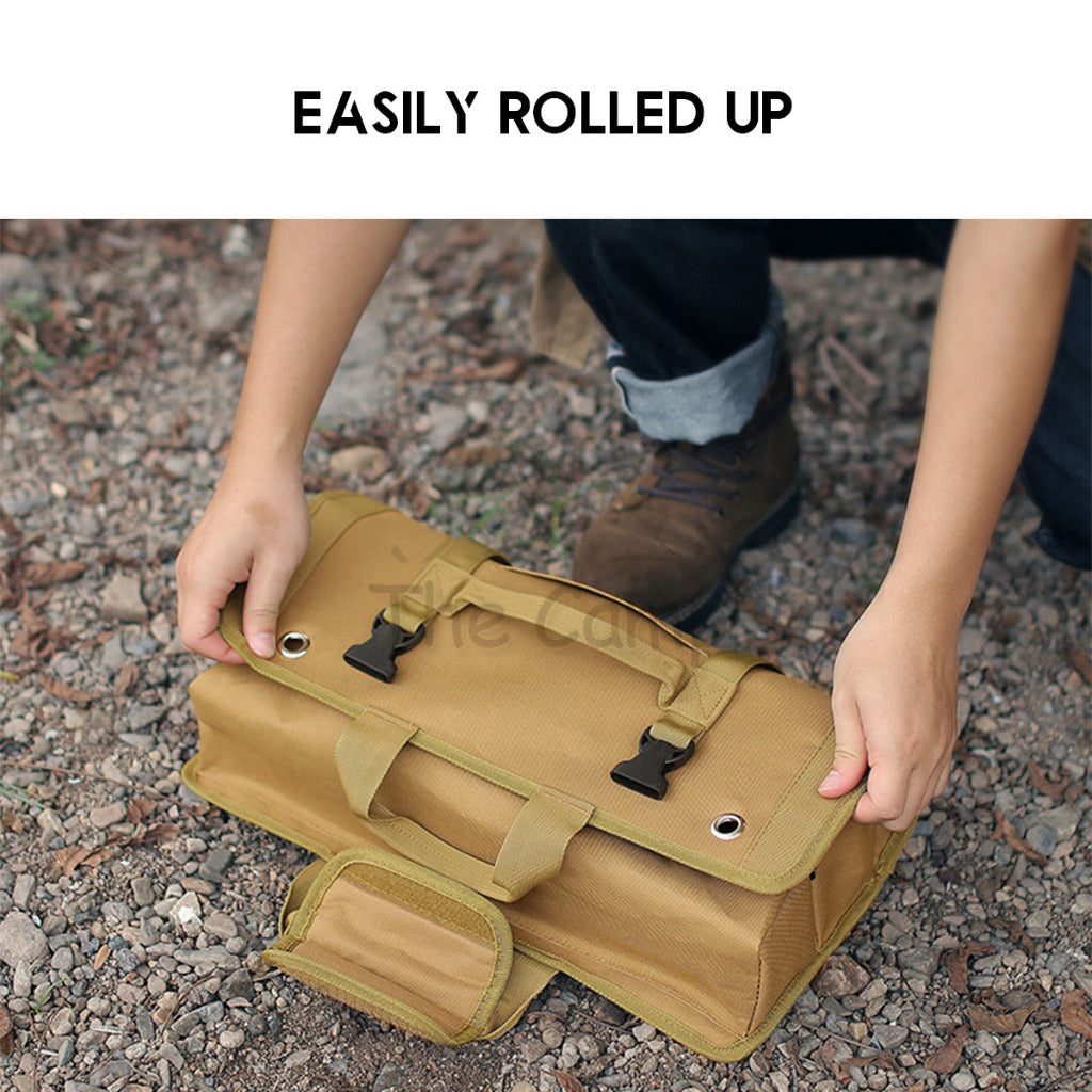 Multipurpose Organizer Storage Bag 4 Row Section Camping Outdoor Peg Hammer Nail Rope Tissue Tool Bag Hardware Beg