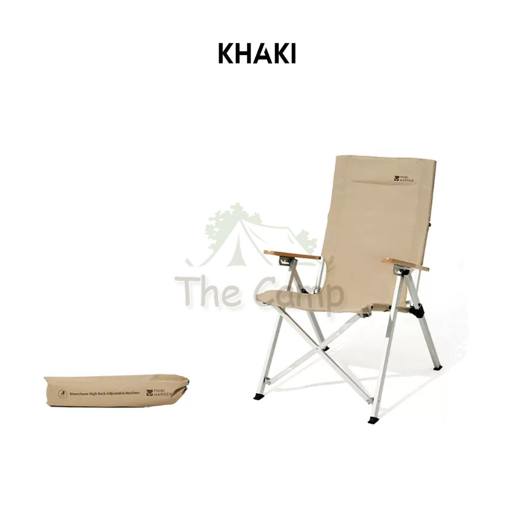 Mobi Garden Recliner Chair High Back Aluminum Alloy Adjustable Armrest Outdoor Camping Moon Chair Kermit NX22665047