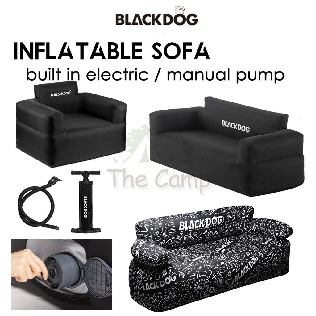 Blackdog Inflatable Sofa Outdoor Camping Chair Inflation Bed Mattress Table Flysheet Tarp Table Black Pump Rope BD-SF001