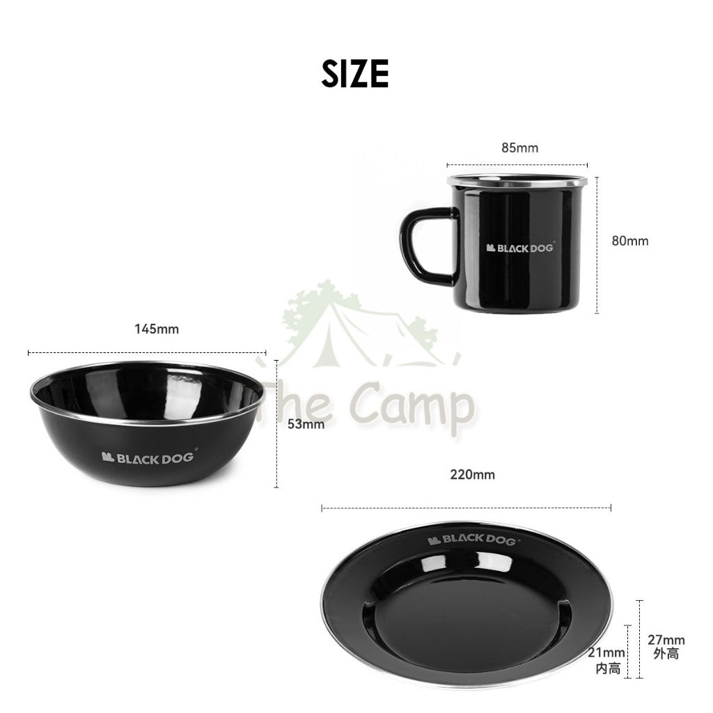Blackdog Camping Tableware Cup Bowl Plate Sierra Cup Enamel Stainless Steel Aluminium Cookware Cup Set Equipment Utensil
