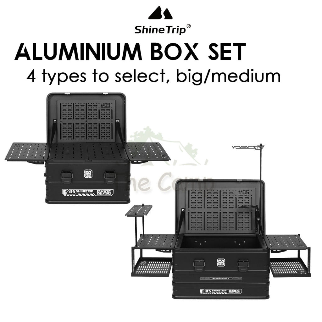 Shinetrip Aluminium Box Set Expandable IGT Storage Box 44L 72L Tactical Case Stool Table Outdoor Camping