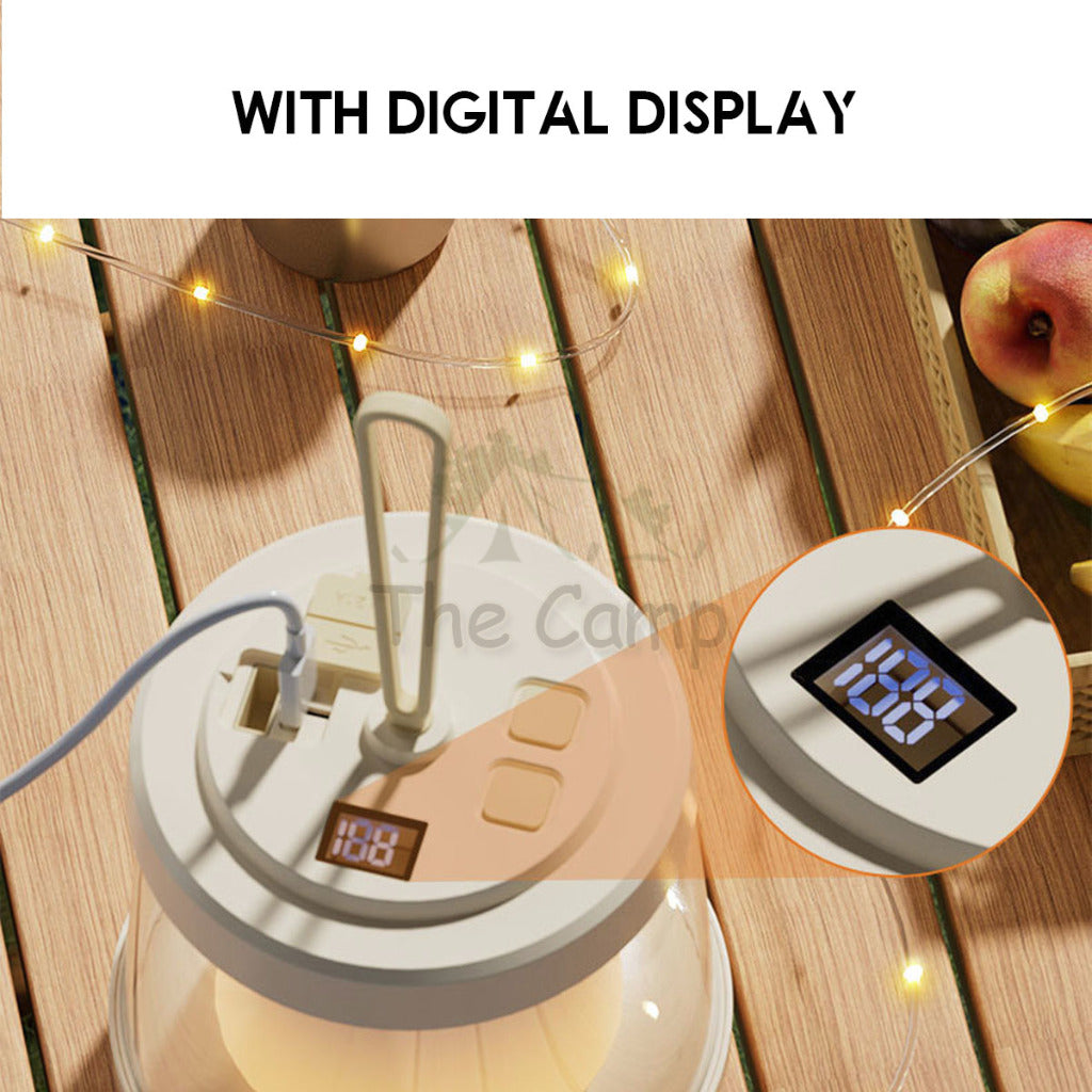 Atmosphere Lamp Built In Roller Fairy Light Fast Pull Bulb Ball String 10m Outdoor Camping Decoration Xmas