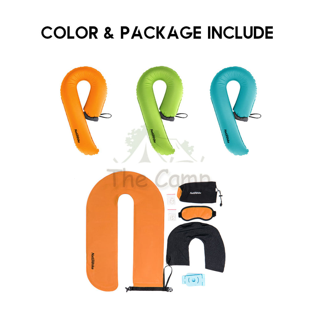 Naturehike U Shape Inflatable Travel Pillow Long Neck Multifunction Air Pillow Bolster Eye Mask Phone Holder NH20ZT004