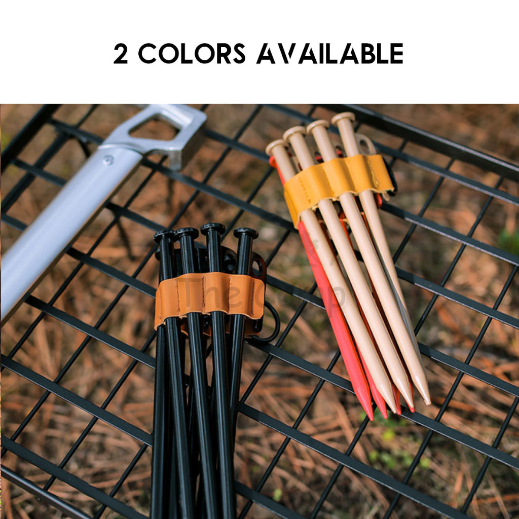 Camping Tent Nail Peg Holder Sleeve PU Leather 20cm 30cm 40cm Sleeve Organizer