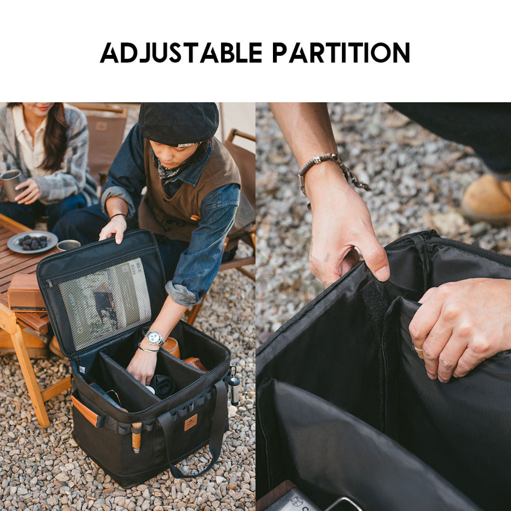 Naturehike Camping Storage Bag Kitchen Utensil Tableware 35L Large Capacity Storage Box Black Picnic Cooking CNH22SN008