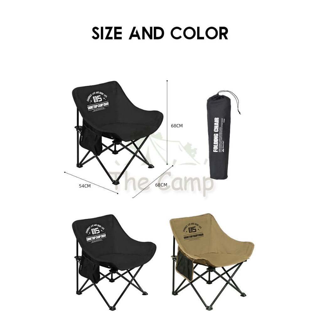 Shinetrip 05 Series Foldable Chair Folding Back Support Heavy Duty Outdoor Camping Portable Black Khaki