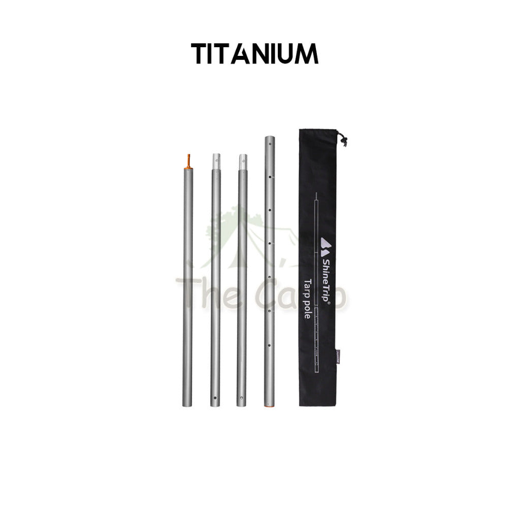 Shinetrip 31mm 2.86M Adjustable Pole for Flysheet Tarp Heavy Duty Aluminium Alloy Rod Tiang Black Titanium