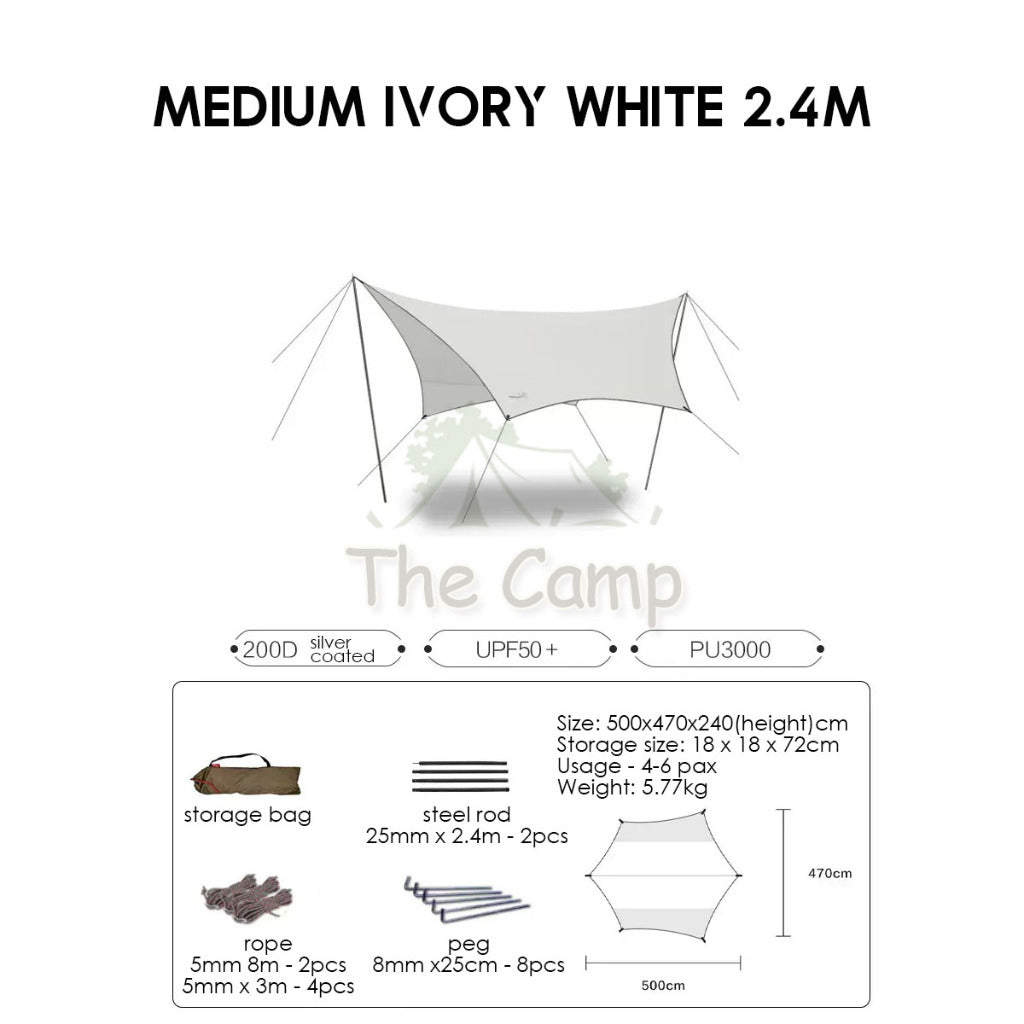 VIDALIDO Butterfly Tarp Flysheet Small Silver Coating Black Coated Camping Waterproof Shelter Tent Awning