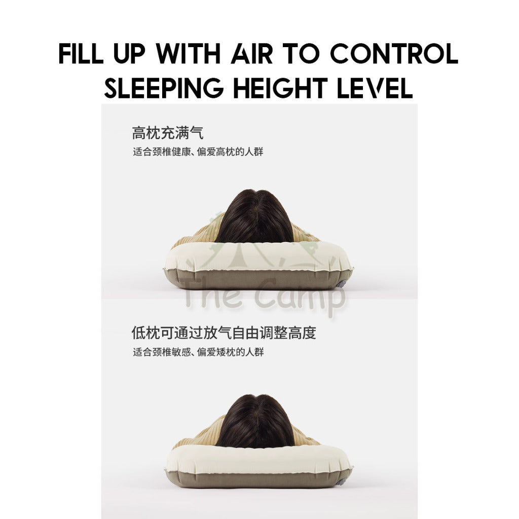 Naturehike 2 in 1 Sponge + Air 3D Pillow Adjustable Height Travel Outdoor Camping Neck Sleeping Bag Bed CNK2300DZ024