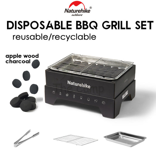 Naturehike Disposable BBQ Grill Stove Set Charcoal BBQ Kit Rack Reusable 2-3 Times Camping Outdoor CNK2300CW012