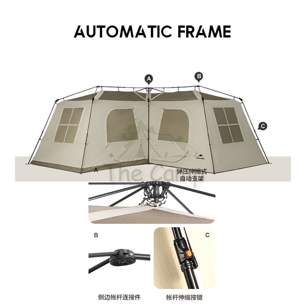 Naturehike Village Suite Auto Tent 3 Room 2 Living Hall Large Outdoor Camping Flysheet CNH23ZP12004