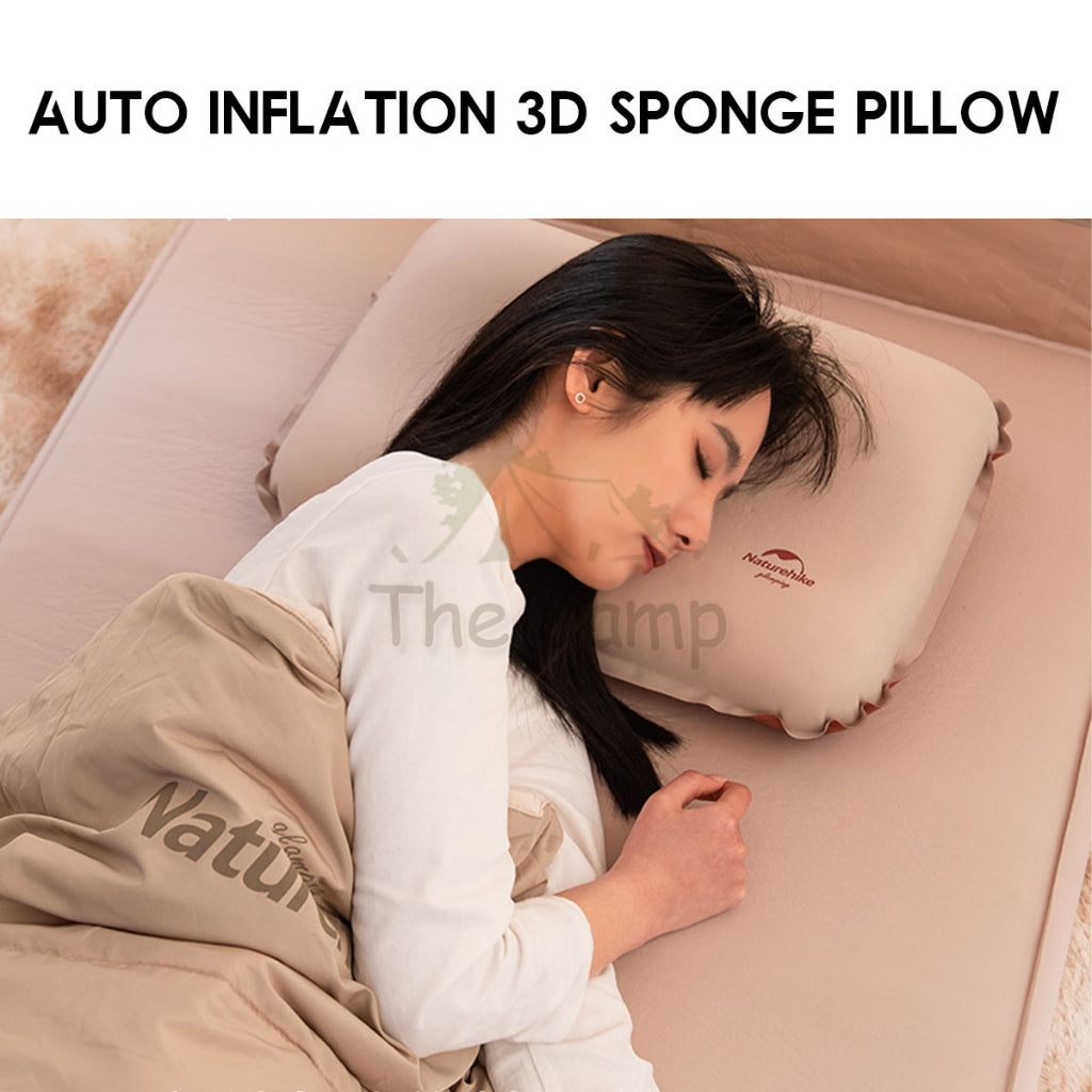 Naturehike 3D Automatic Inflatable Sponge Pillow Camping Silent Soundless Auto Inflate Travel Air Bed NH21ZT001