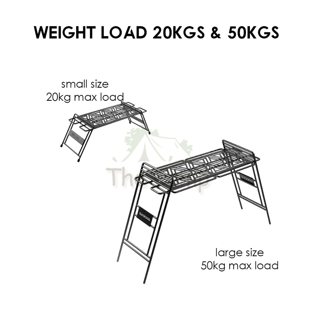 Blackdog Premium Metal Shelf Foldable Storage Rack Folding Rack Matte Black Engraving Small Large BD-ZWJ001