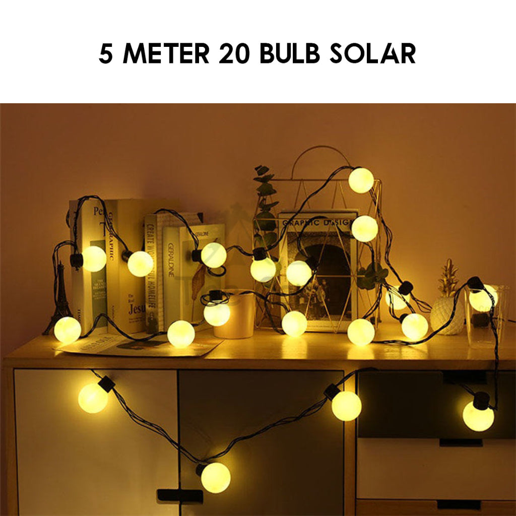 Outdoor LED Fairy Big Light Bulb 5cm Ball String USB Battery Solar 5m 8m Camping Wedding Party Decoration Waterproof