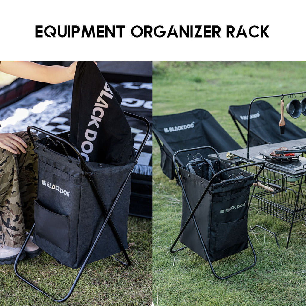 Blackdog Multipurpose Storage Rack Outdoor Camping Folding Aluminium Laundry Basket Bag Trash Garbage Bin CBD2300SN013