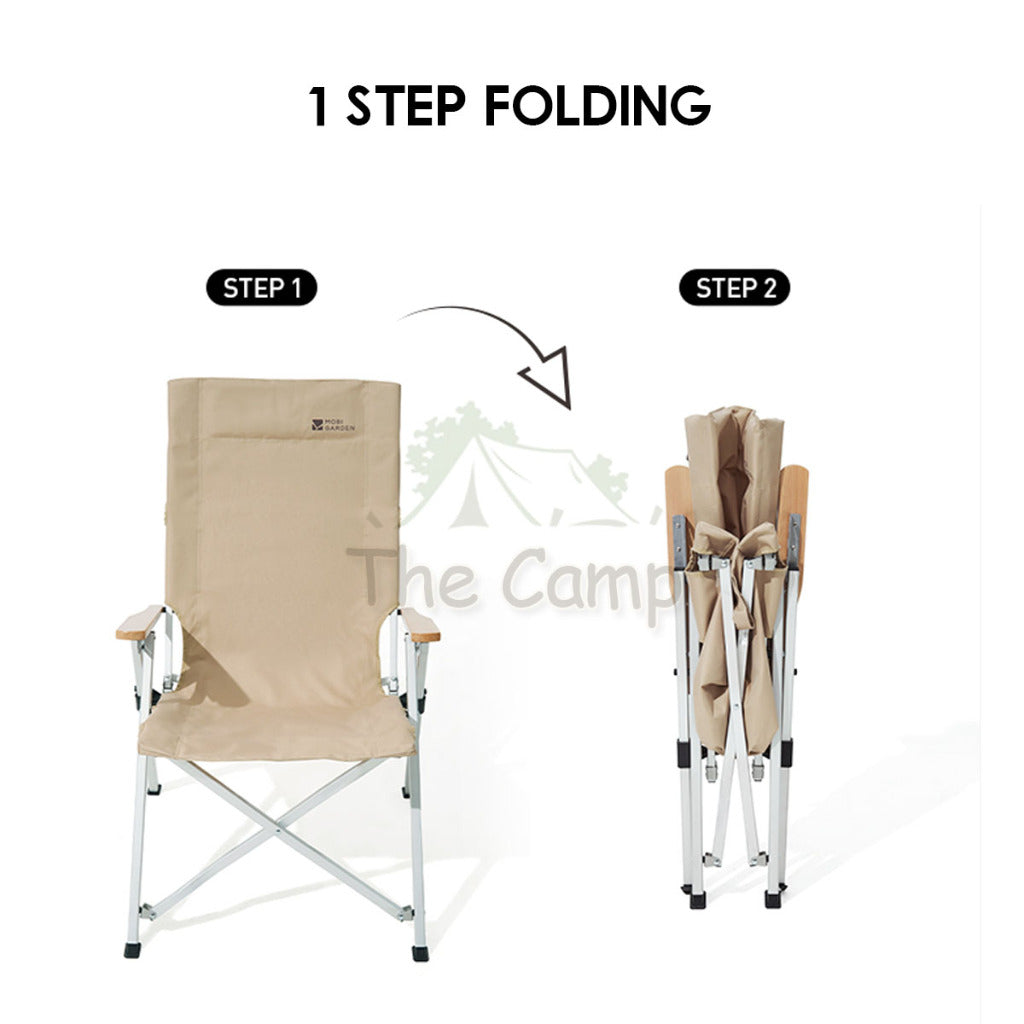Mobi Garden Recliner Chair High Back Aluminum Alloy Adjustable Armrest Outdoor Camping Moon Chair Kermit NX22665047