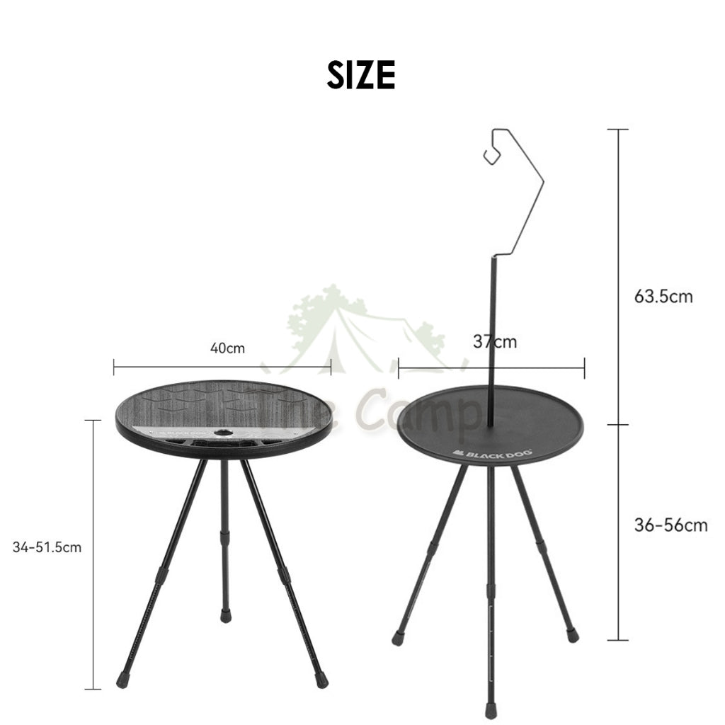 Blackdog Adjustable Small Round Table ABS Acrylic Outdoor Camping With Bag Lamp Holder CBD230JJ029 CBD2300JJ028