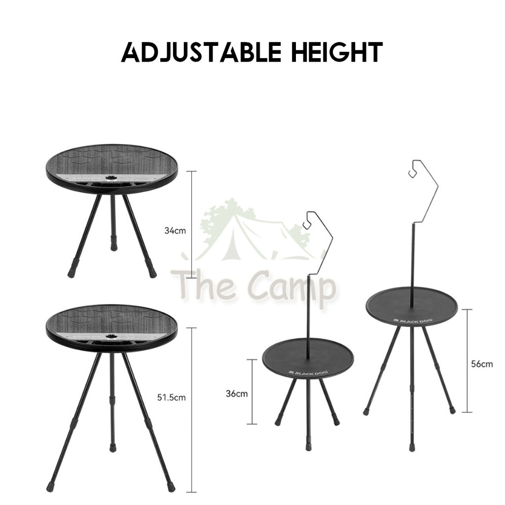 Blackdog Adjustable Small Round Table ABS Acrylic Outdoor Camping With Bag Lamp Holder CBD230JJ029 CBD2300JJ028
