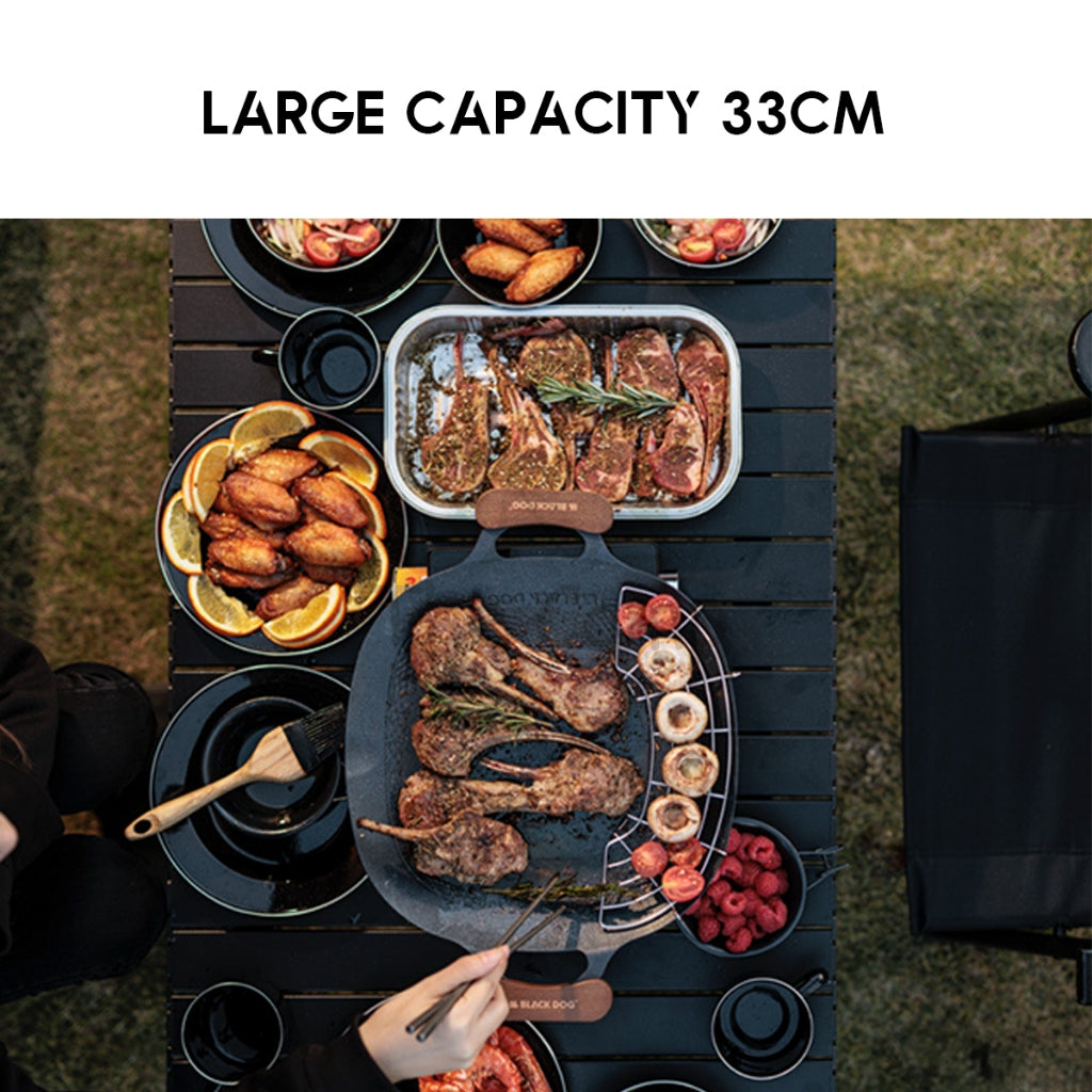 Blackdog BBQ Grill Pan Non Stick Coating Outdoor Camping Korean Style Design Wok Frying Cooking Cookware CBD2300CW011