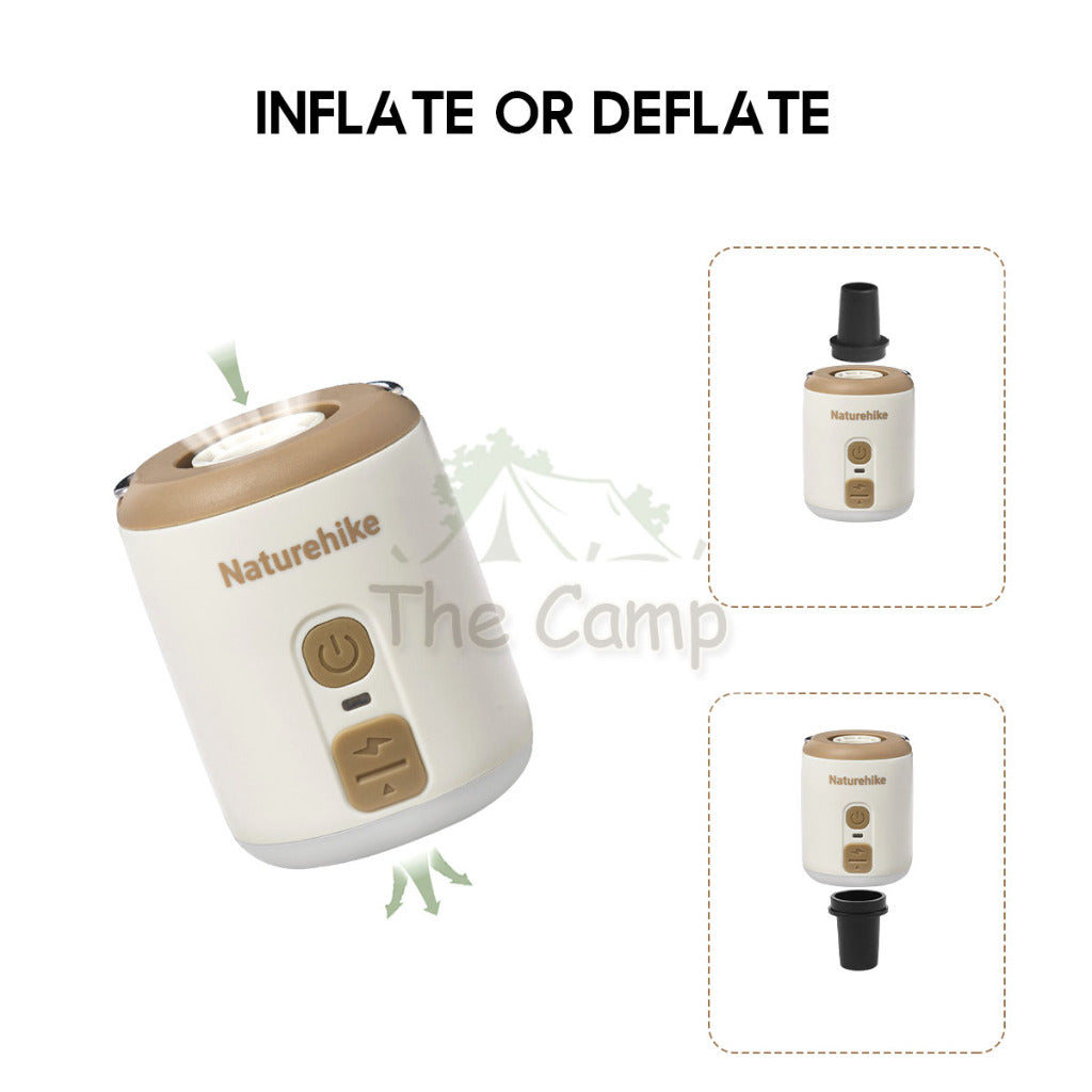 Naturehike Mini Air Pump with Light Outdoor Camping Inflatable Mattress Bed Pump Pillow Tent Lamp CNK2300DQ022