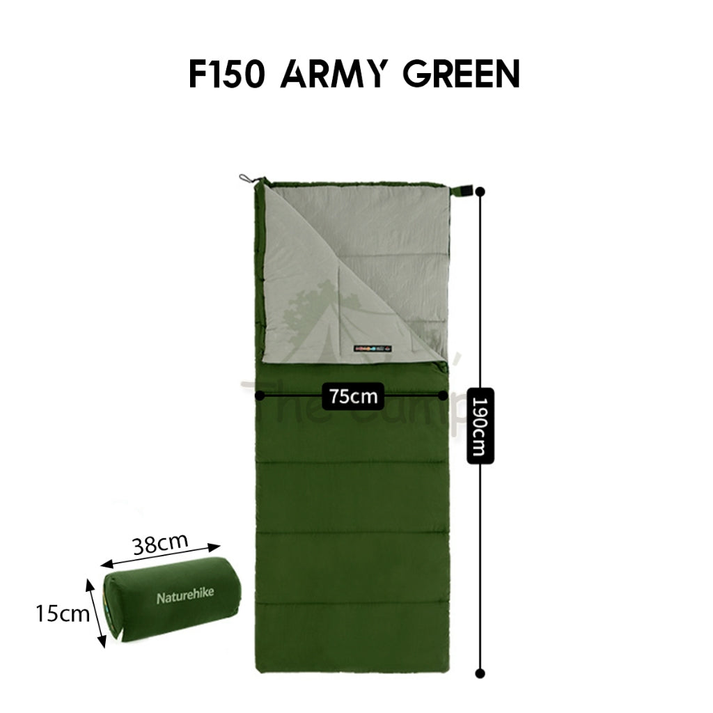Naturehike F150 Sleeping Bag Outdoor Camping Malaysia Weather 1KG Envelope Joinable Cotton Ultralight Black NH22MSD05