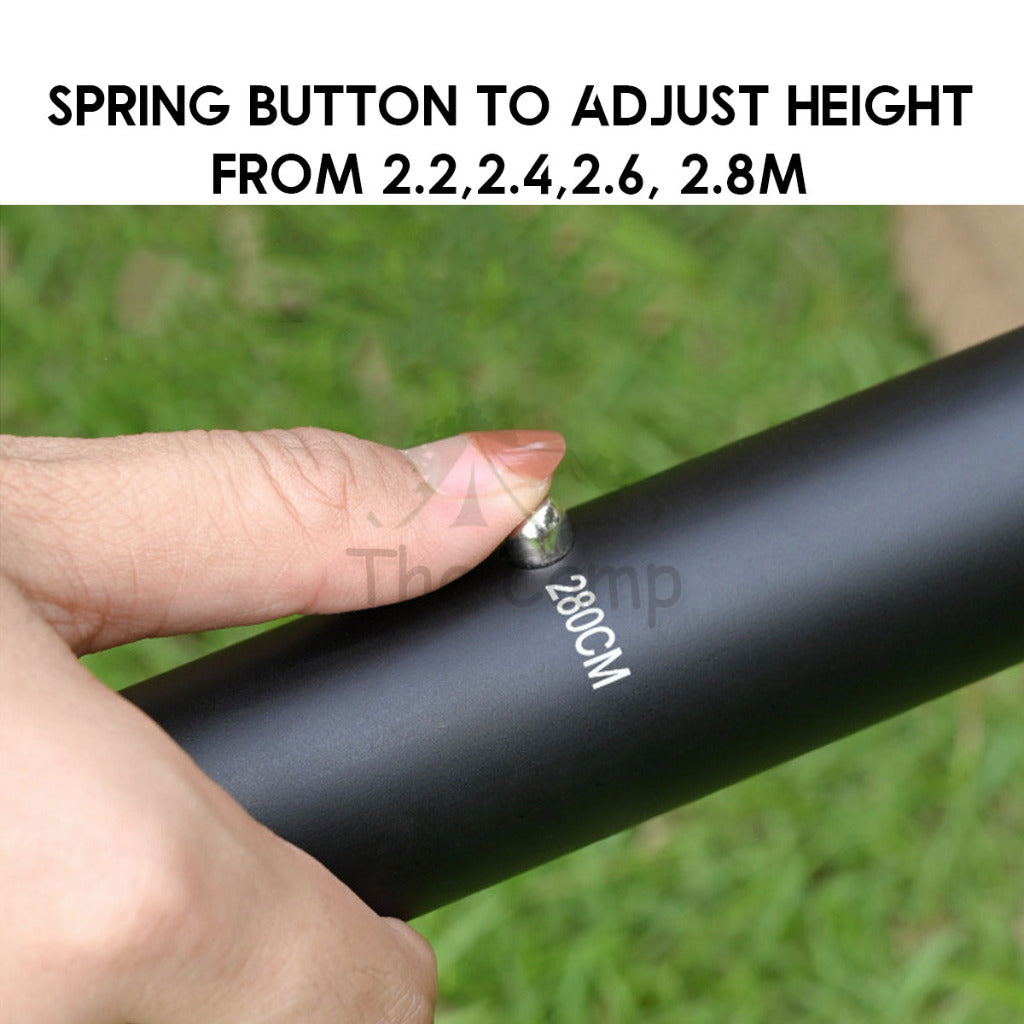 Shinetrip 31mm 2.86M Adjustable Pole for Flysheet Tarp Heavy Duty Aluminium Alloy Rod Tiang Black Titanium