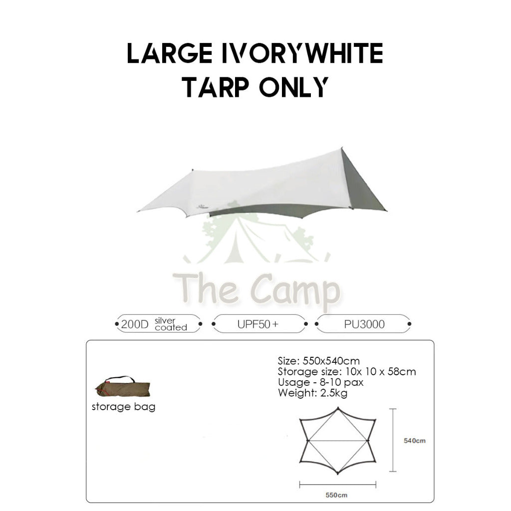 VIDALIDO Monster Tarp Flysheet Silver Coating Black Coated Camping Waterproof Shelter Tent Awning