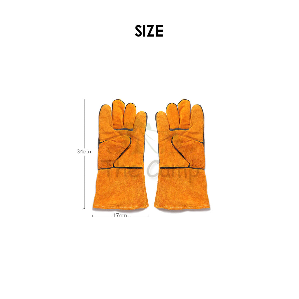 Leather Fire Resistant Glove Flame Retardant Heat Insulation Fireproof Camping BBQ Anti Scald Tent Flysheet Pole Nail