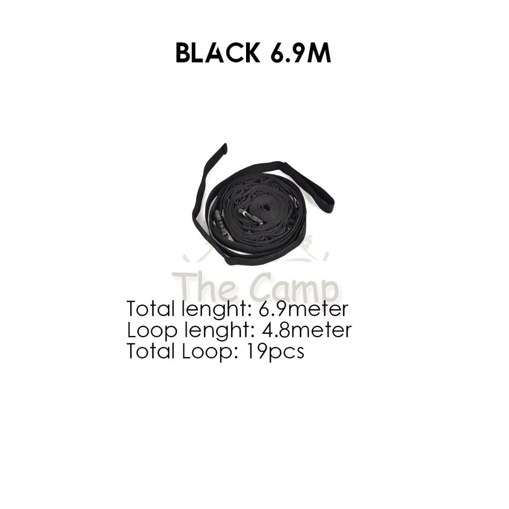 Outdoor Camping Hanging Strap Rope Tent Belt Light Hanger Hanging String Lanyard Hook Carabiner Buckle Black Shinetrip