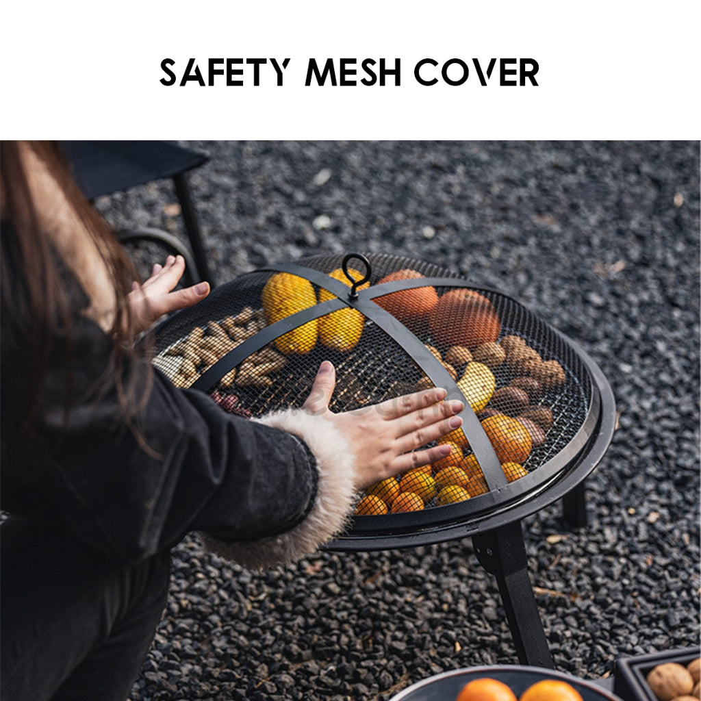 Blackdog Round BBQ Fire Pit Outdoor Camping Folding Foldable Grill Barbecue Fire Pond Firepit Charcoal CBD230CF013