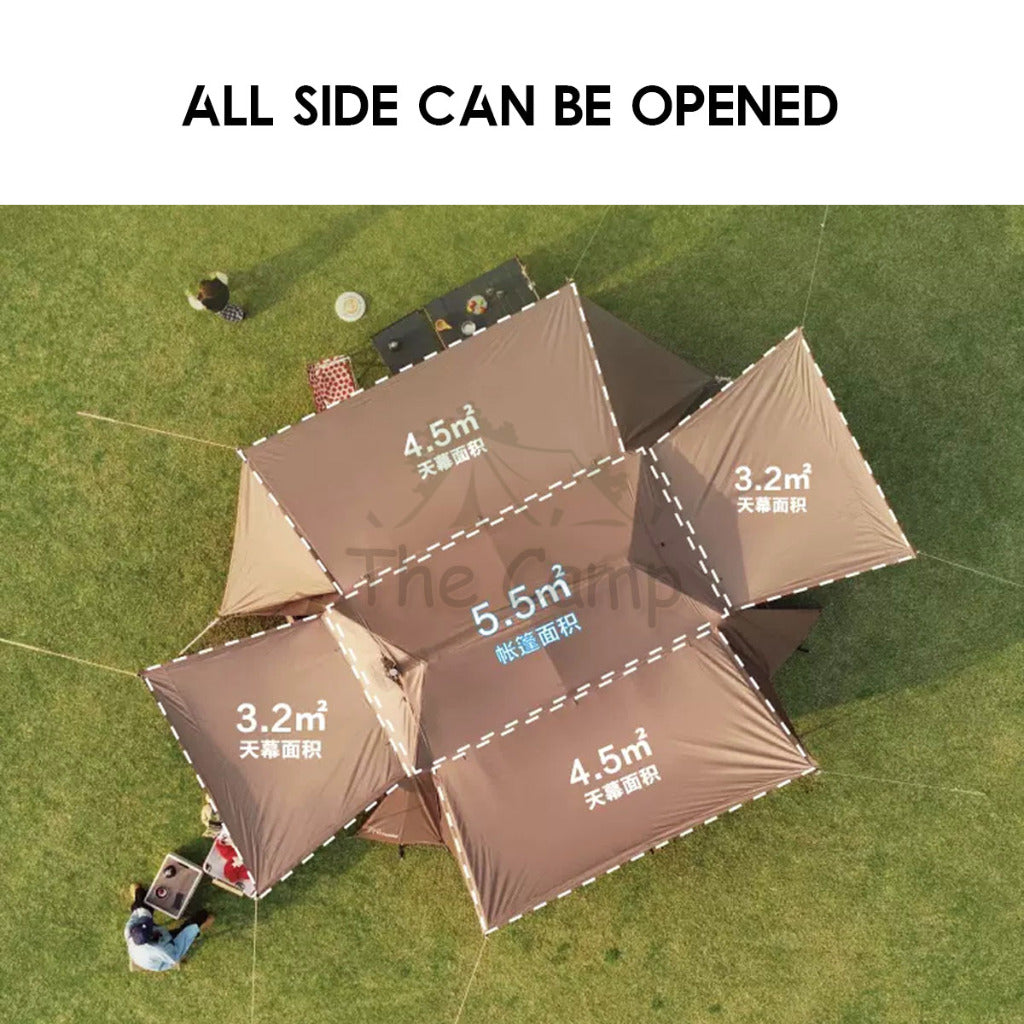 Vidalido Mountain Trip Auto Tent with Front TPU 2 Rooms Multiple Mode Outdoor Camping Poon Saan Cabin Sanstay