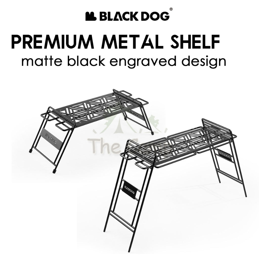 Blackdog Premium Metal Shelf Foldable Storage Rack Folding Rack Matte Black Engraving Small Large BD-ZWJ001